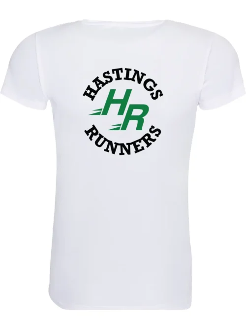 Hastings Runners Women's White Running T-Shirt Rear