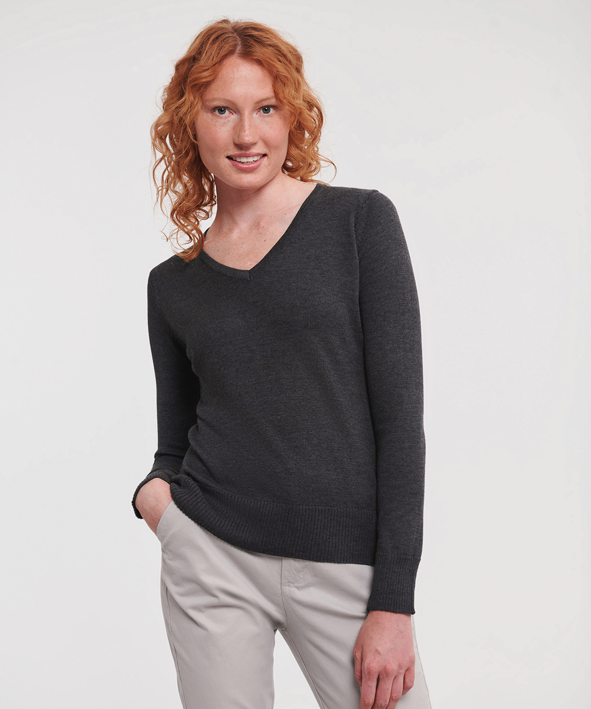 Women'S V-Neck Knitted Sweater