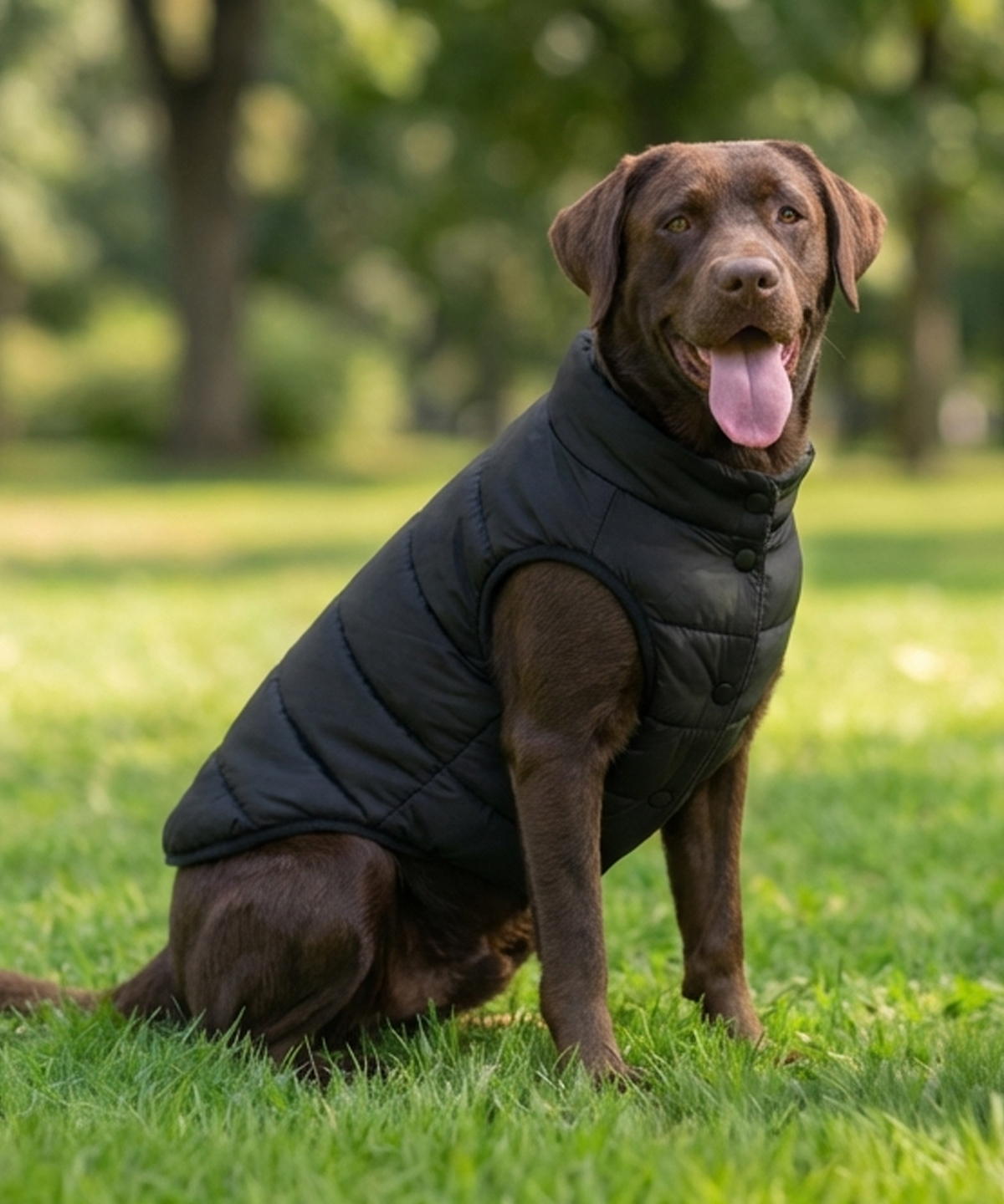 Embroidered Dog Puffer Jacket