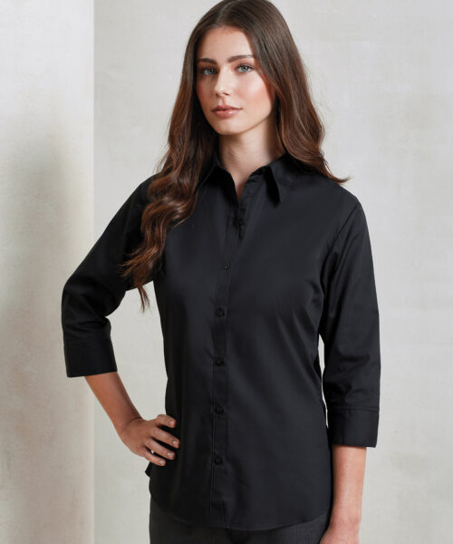 Women'S ¾ Sleeve Poplin Blouse