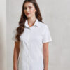 Women'S Stretch Fit Cotton Poplin Short Sleeve Blouse