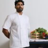 Studded Front Short Sleeve Chef'S Jacket