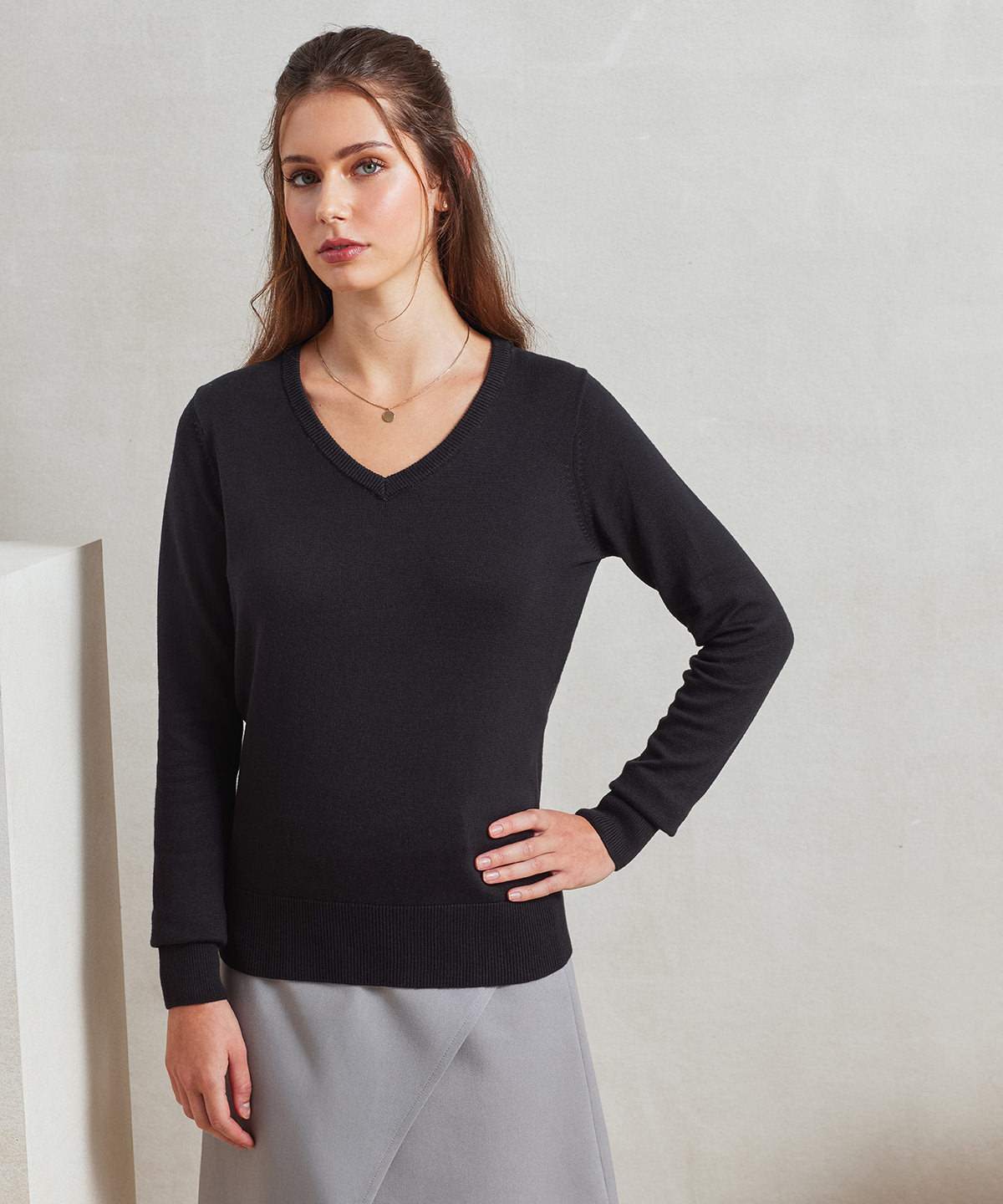 Women'S V-Neck Knitted Sweater