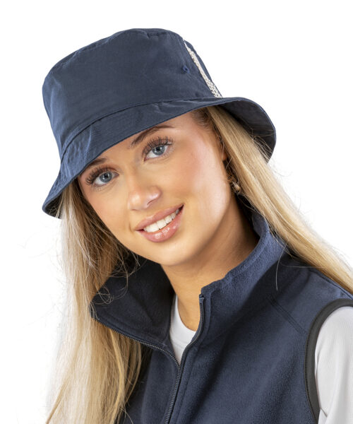 Deluxe Washed Cotton Bucket Hat With Side Mesh Panels