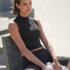 Women'S High Neck Crop Vest