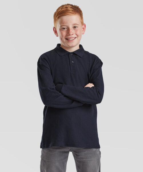 Kids Long Sleeve 65/35 Polo