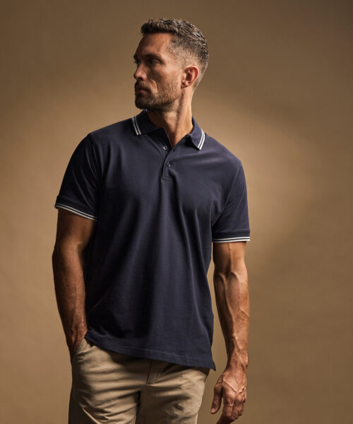 Luxury Stripe Stretch Polo