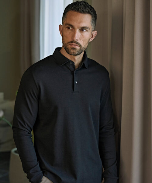 Pima Cotton Long-Sleeve Polo