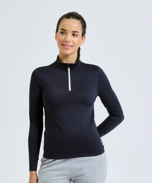 Women’S Tridri® Recycled Long Sleeve Brushed Back ¼ Zip Top