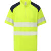 Hi-Vis Mandarin Collar Zip Neck Comfort Trim Polo