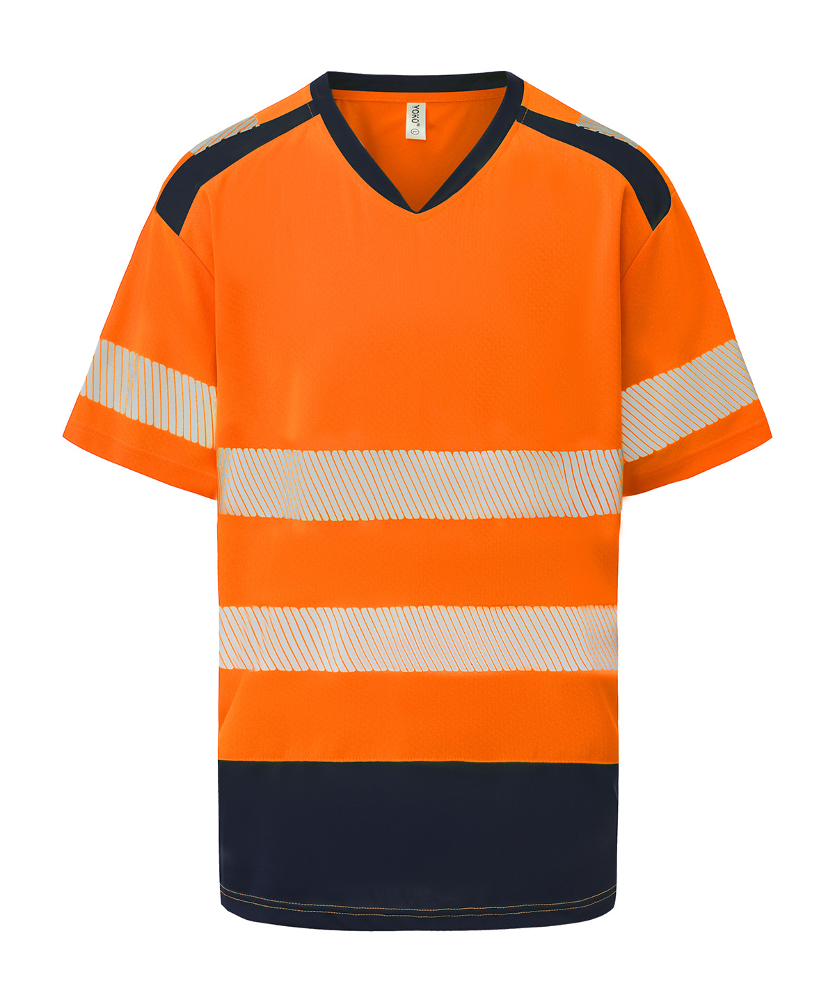 Hi-Vis Mandarin Collar Comfort Trim T-Shirt - Image 3