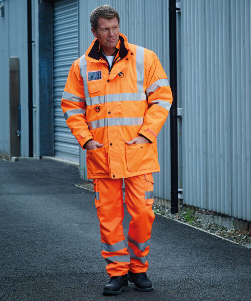 Hi-Vis Polycotton Cargo Trousers With Kneepad Pockets