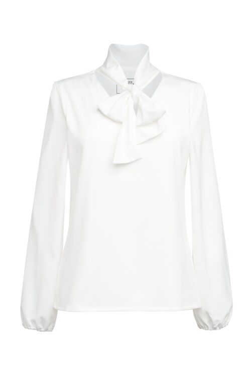 Brook Taverner Andria L/S Tie Neck Blouse Black