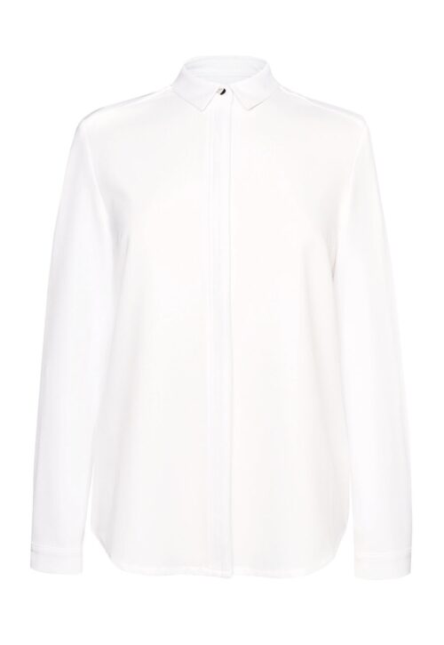 Brook Taverner Capri L/S Crepe Blouse White