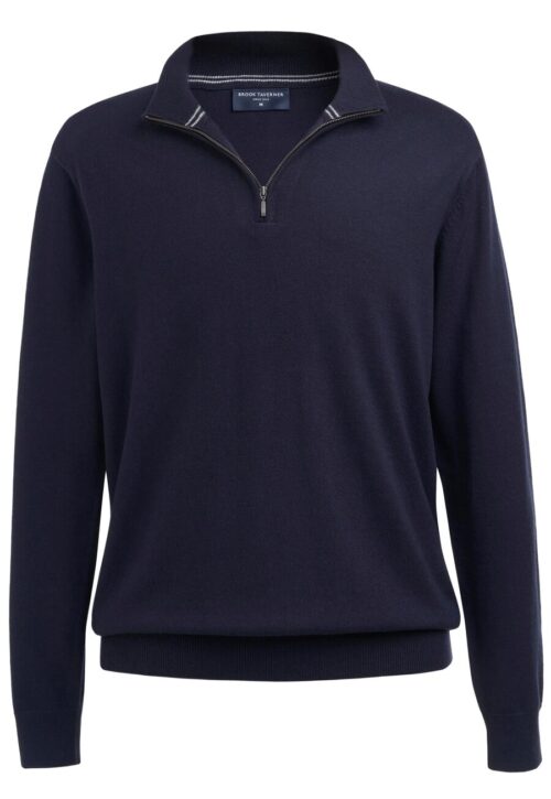Brook Taverner Copenhagen 1/4 Zip Jumper Moss