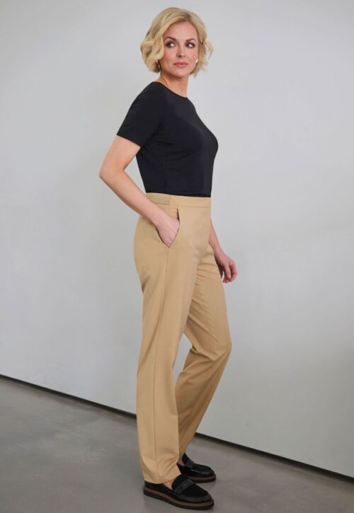 Brook Taverner Eleanor Slim Leg Trouser Sand
