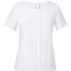 Brook Taverner Felina S/S Crepe Blouse Cream