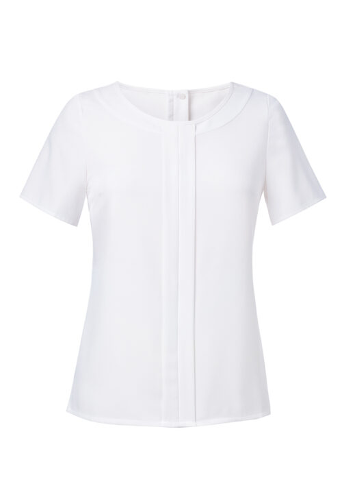 Brook Taverner Felina S/S Crepe Blouse Cream