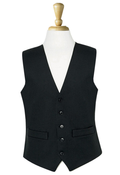 Brook Taverner Black Herringbone Waistcoat Black Herringbone