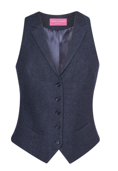 Brook Taverner Nashville Tweed Waistcoat Green/Blue