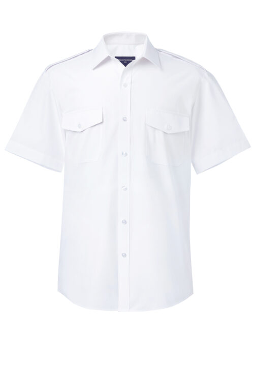 Brook Taverner Olympus Men's S/S Pilot Shirt White