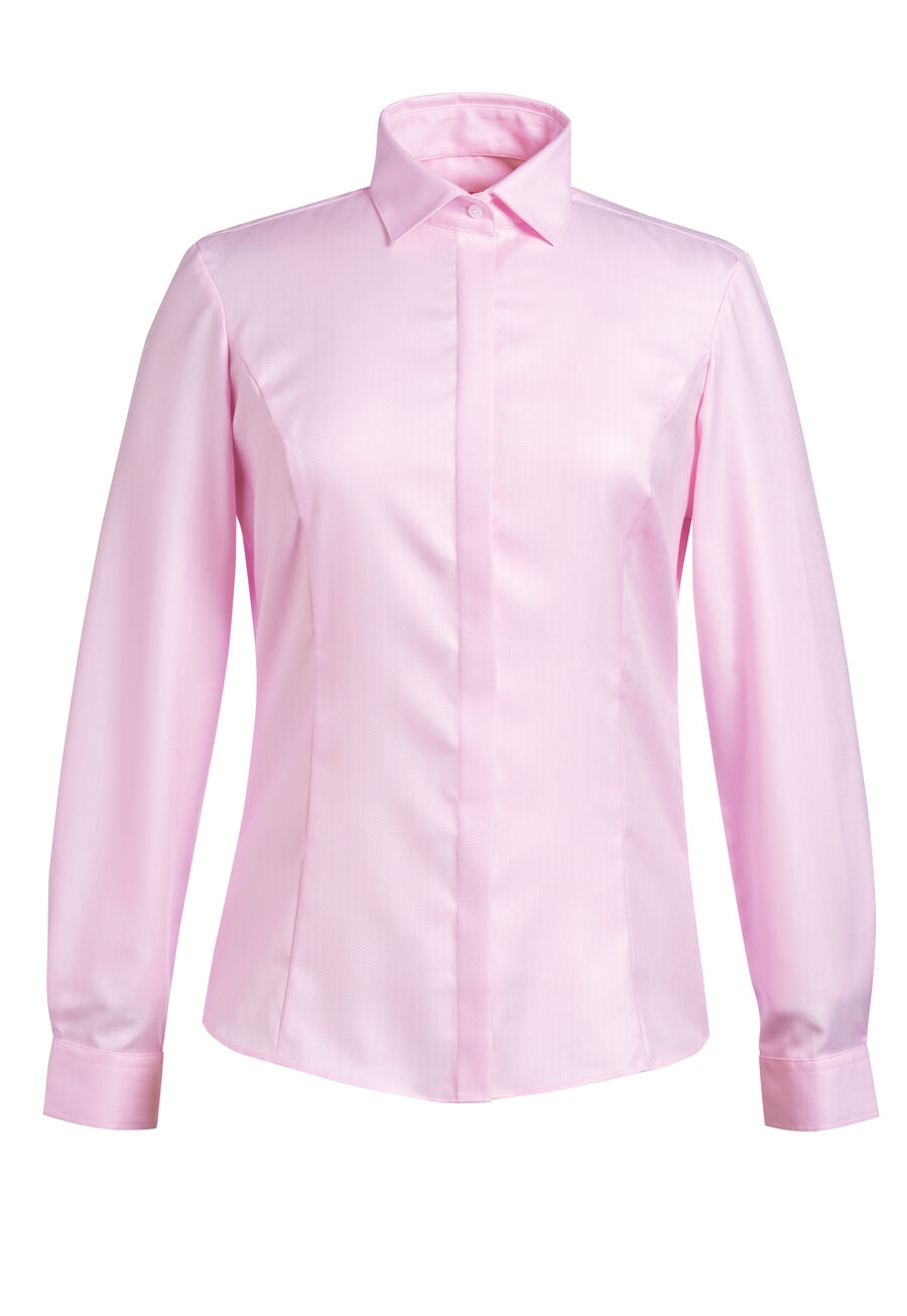 Brook Taverner Prosecco Ladies' L/S Blouse Pink Herringbone