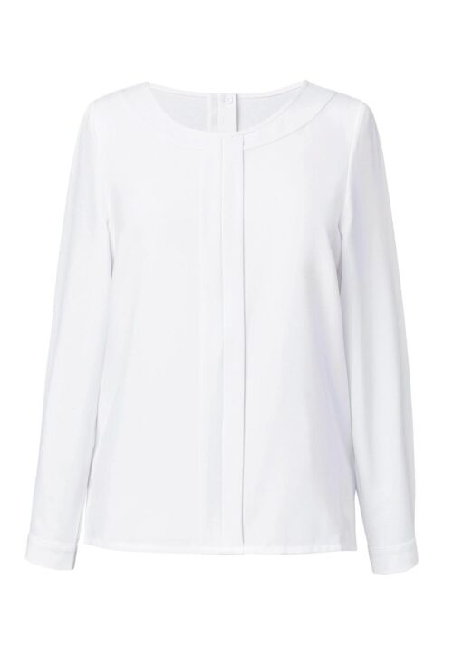Brook Taverner Riola L/S Crepe Blouse Cream