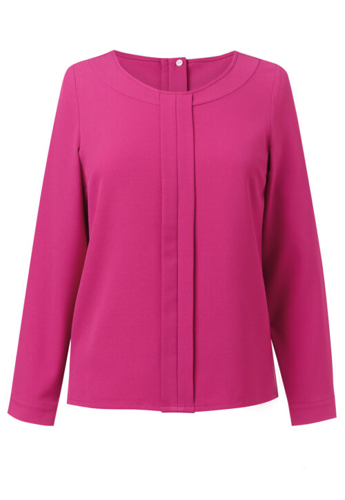 Brook Taverner Roma L/S Crepe Blouse Navy