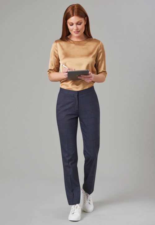 Brook Taverner Stella Straight Leg Trouser Grey Check