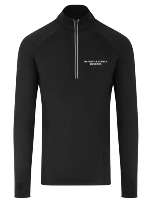 Hastings Bexhill Harriers Men's Black Cool Top Front Text