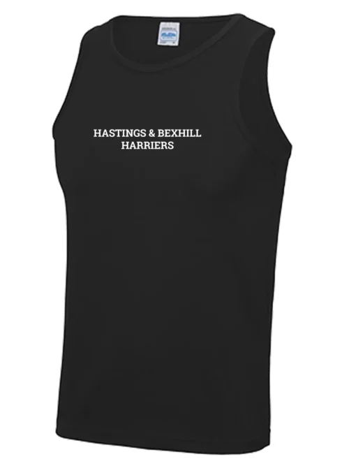 Hastings Bexhill Harriers Men's Black T-Shirt Front Text