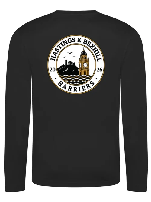 Hastings Bexhill Harriers Unisex Jet Black Running Long Sleeve T-Shirt