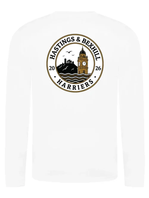 Hastings Bexhill Harriers Unisex Arctic White Running Long Sleeve T-Shirt