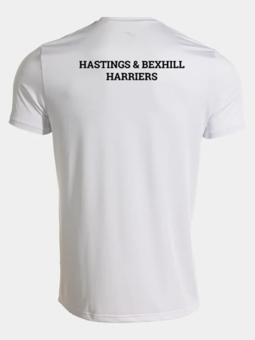 Hastings Bexhill Harriers Men's White Record Pro T-Shirt Rear