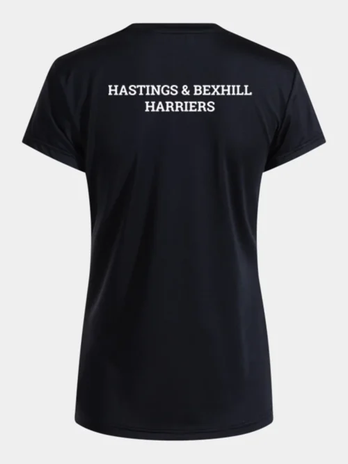 Hastings Bexhill Harriers Women's Black Record Pro T-Shirt Rear